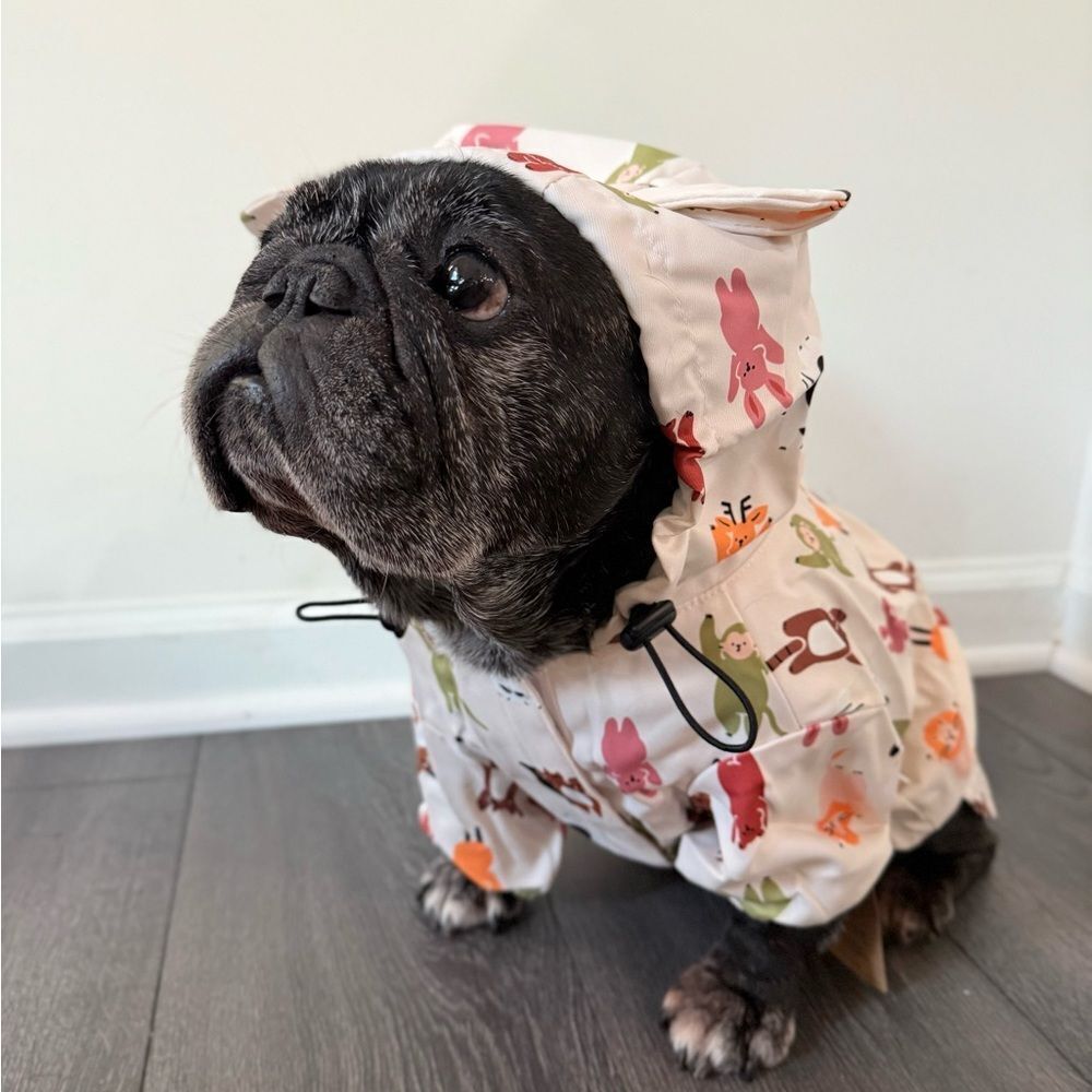 Stylish Dog Raincoat with Animal Print
